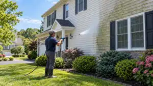 House power washing on a New Jersey home