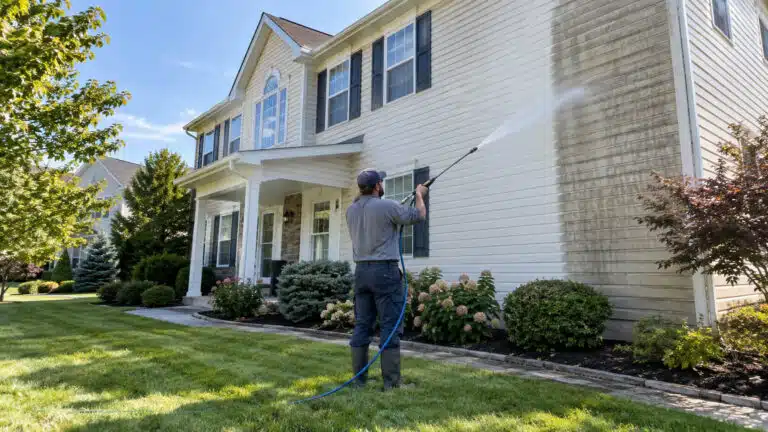 House washing a home exterior in New Jersey